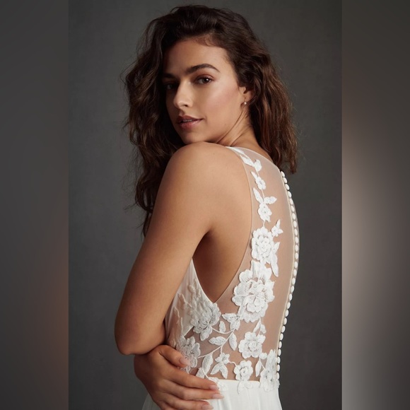 Jenny by Jenny Yoo Elinor Deep V-Neck Lace & Illusion Wedding Gown - Picture 4 of 10